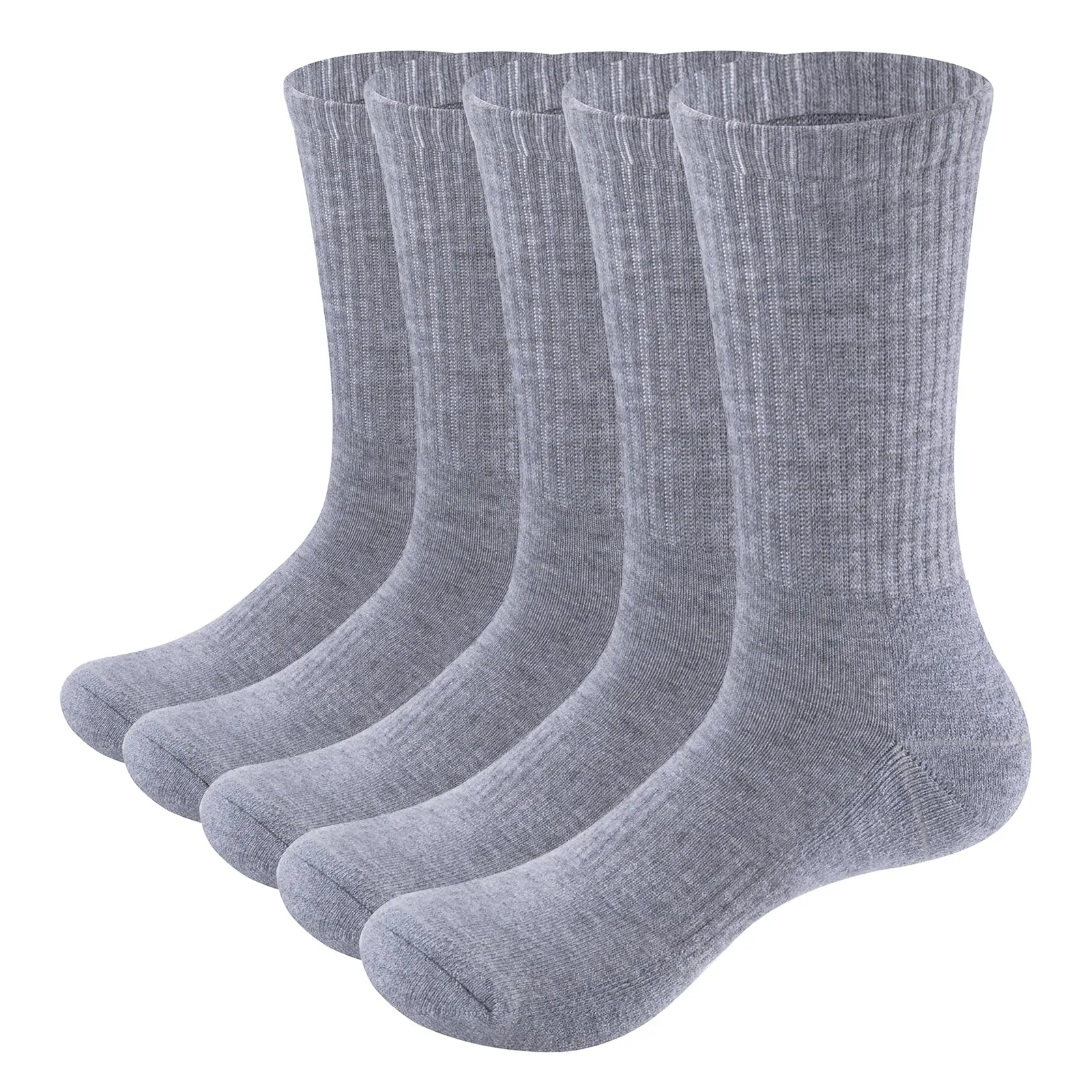 5 Pairs Moisture Wicking Mid Calf Thermal Hiking & Trekking Socks