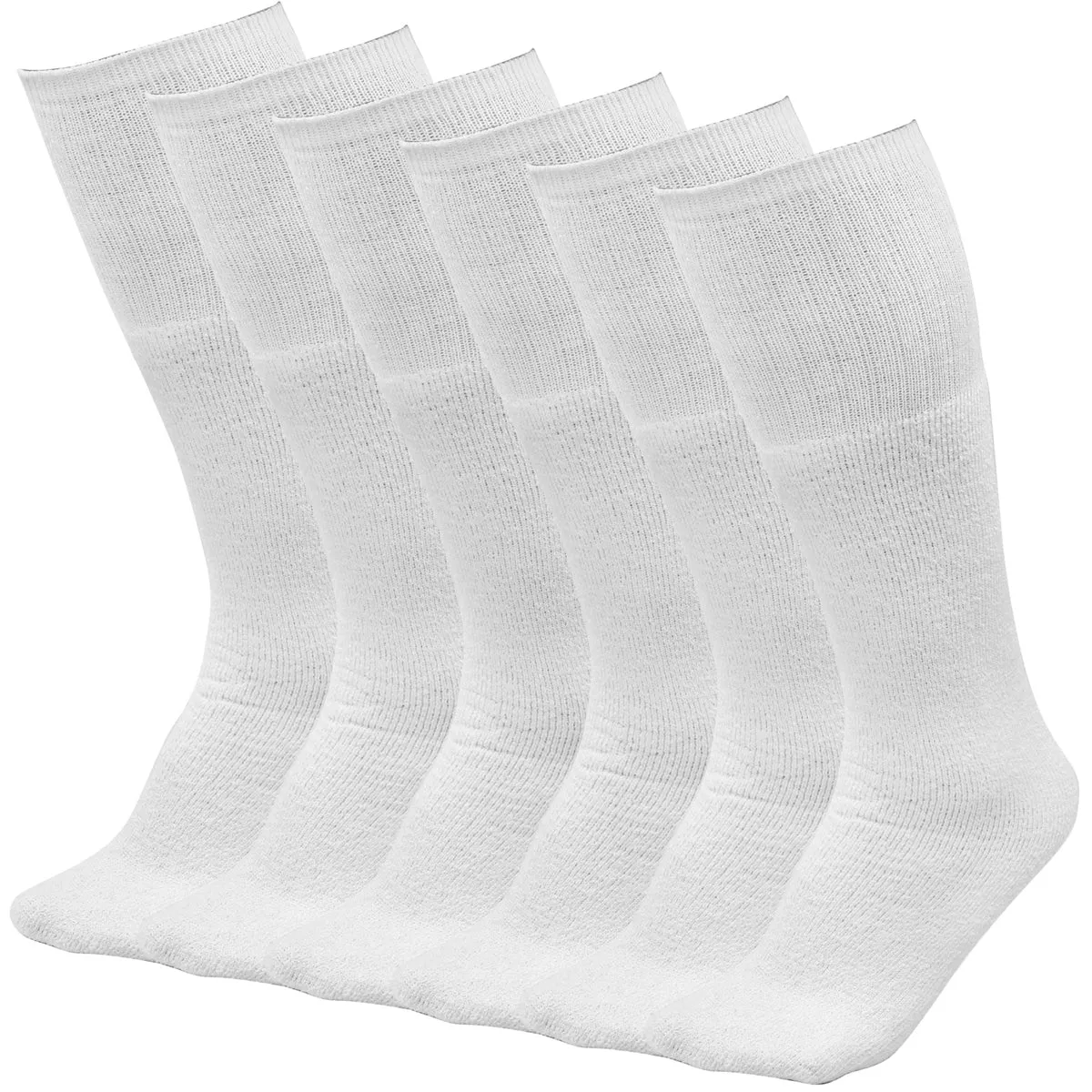 6 Pairs Men's Athletic Sport Tube Socks 10-15 Mid Calf