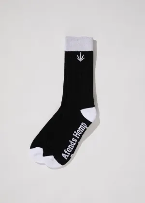 Afends Unisex Split - Hemp Socks One Pack - Black