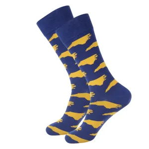 Blue/Gold North Carolina Shape Socks