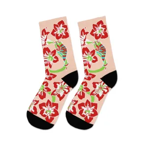 Chameleon Red Amaryllis Socks