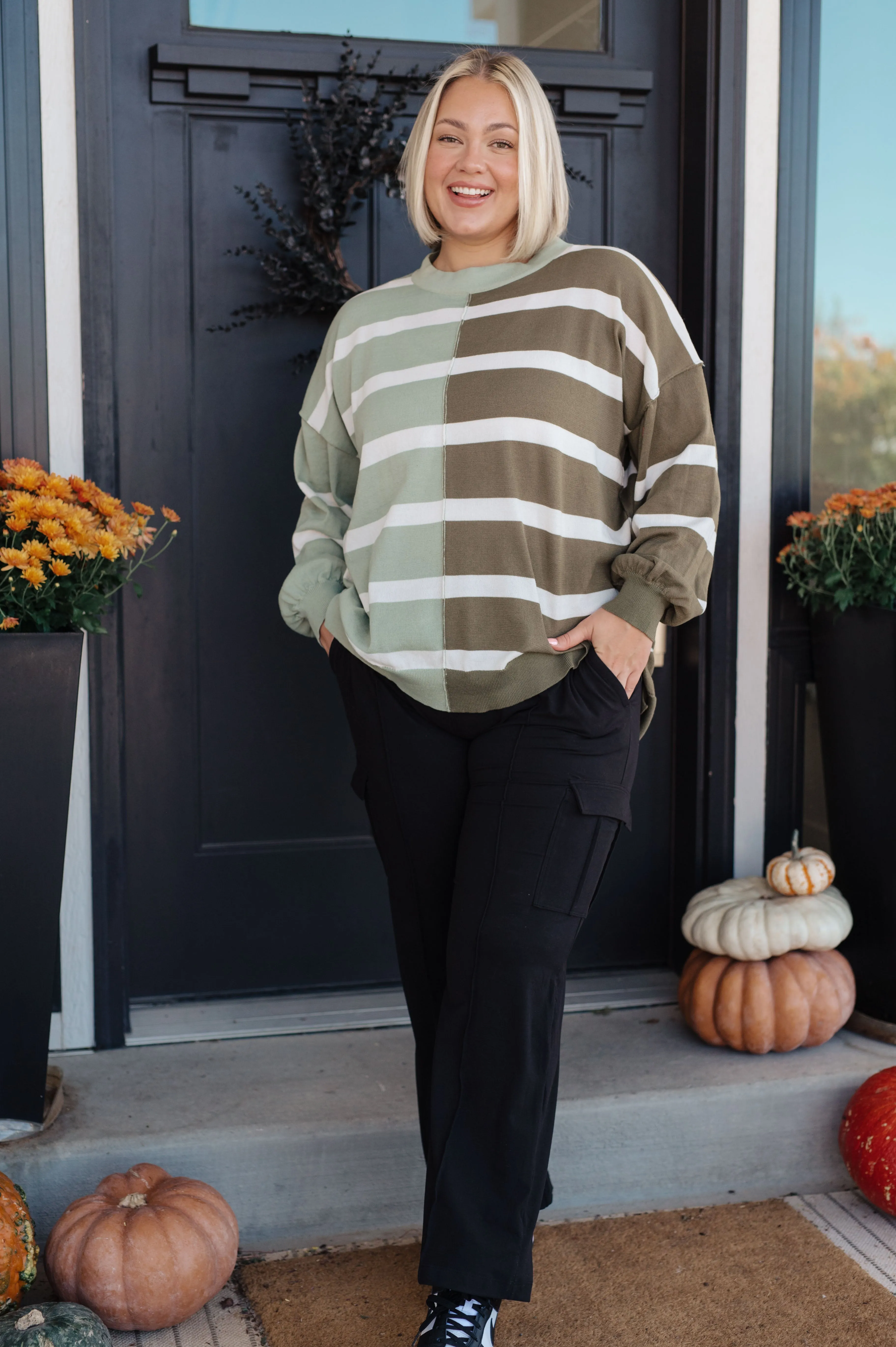 Decisions Color Block Striped Sweater