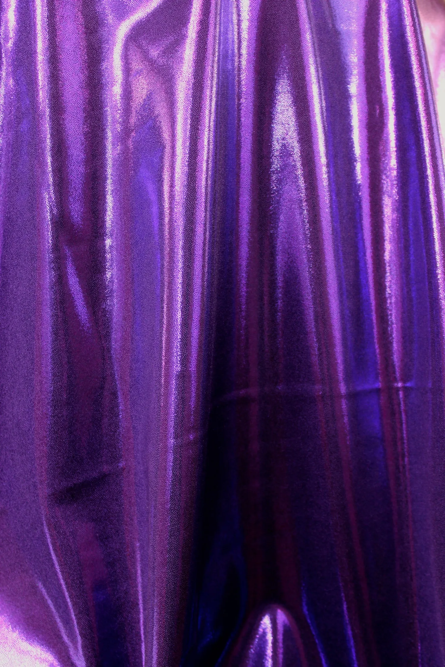 Deep Eggplant Metallic Spandex Fabric Sample