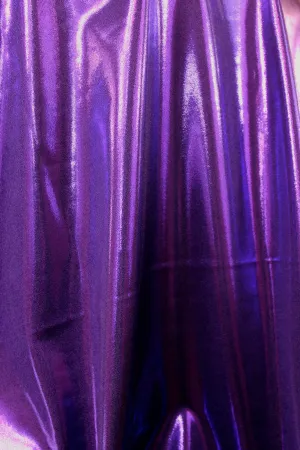 Deep Eggplant Metallic Spandex Fabric Sample