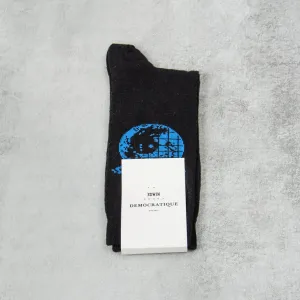 Edwin x Democratique Nuberu Bagu Socks - Black / Dusty Blue