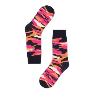 Golden Rabbit Unisex Crew Socks - Camo Flame - Large