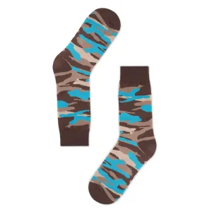 Golden Rabbit Unisex Crew Socks - Camo Water - Small