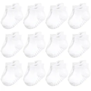 Hudson Baby Non-Skid No-Show Socks, White