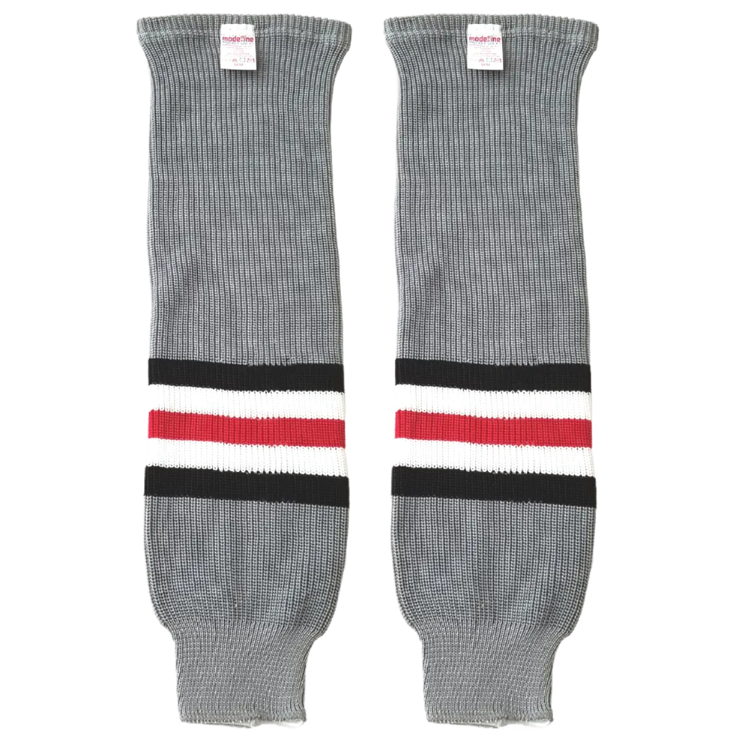 Modelline Ohio State Buckeyes Alternate Grey Knit Ice Hockey Socks