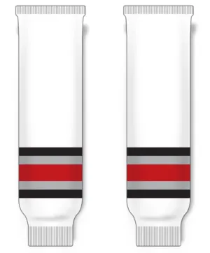 Modelline Ohio State Buckeyes Home White Knit Ice Hockey Socks