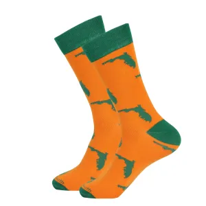 Orange/Green Florida State Shape Socks