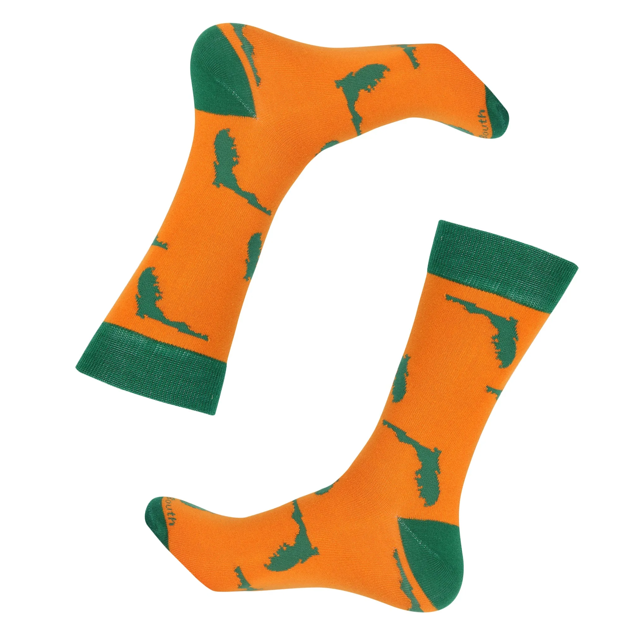 Orange/Green Florida State Shape Socks