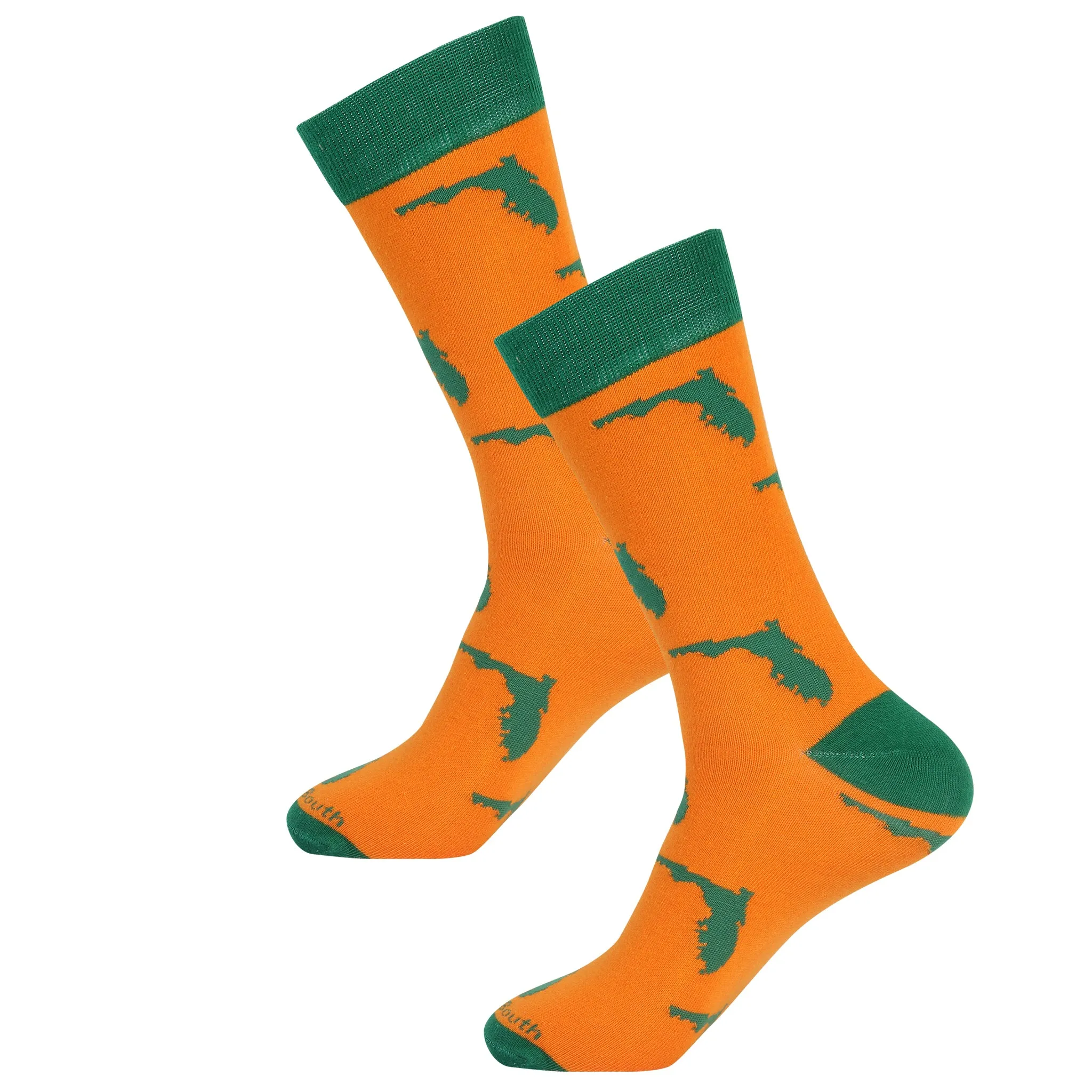 Orange/Green Florida State Shape Socks