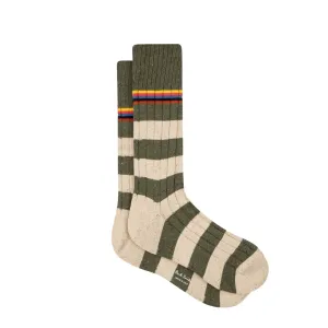 PAUL SMITH Fleck Stripped Ribbed Socks - Cream