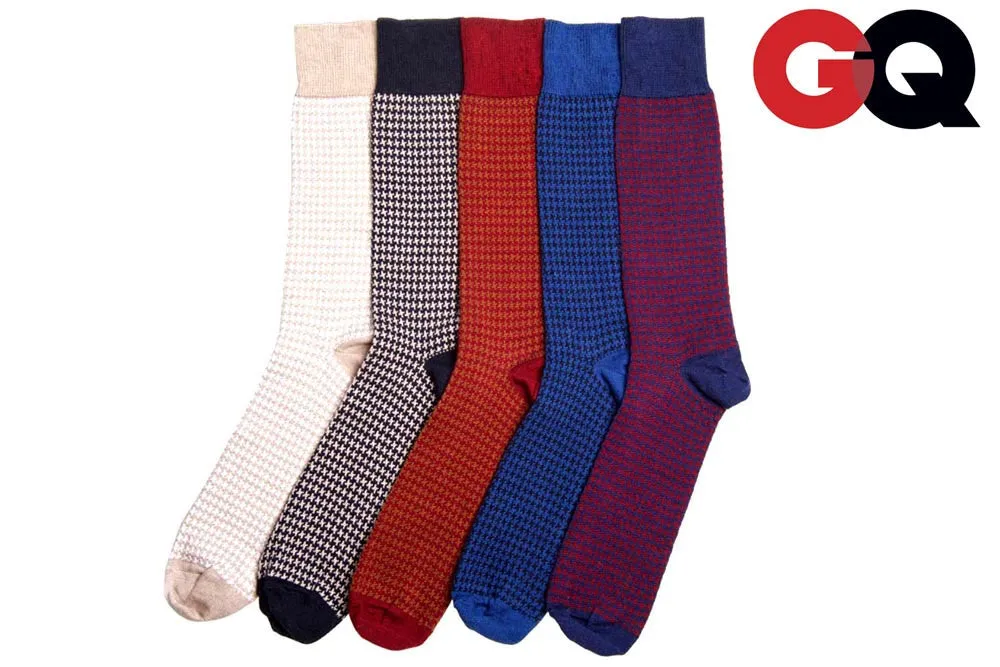 Pima Cotton Houndstooth Socks