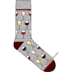 Pocket Socks PS 12130 Wine Shades on Grey, Womens