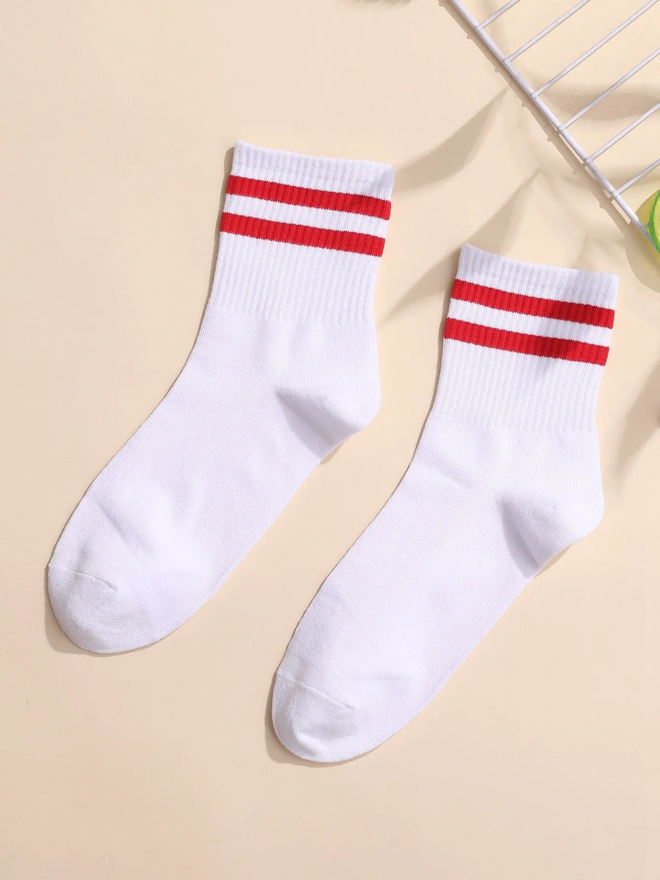 Red Striped Crew Socks Silly Socks for Men Funky Socks Funny Socks Novelty Socks