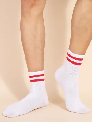 Red Striped Crew Socks Silly Socks for Men Funky Socks Funny Socks Novelty Socks