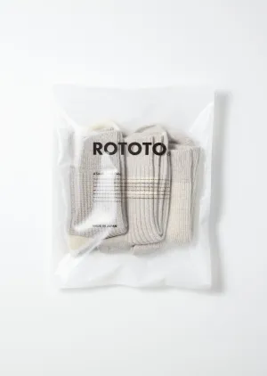 Rototo Special Trio Socks - Gray/Ecru