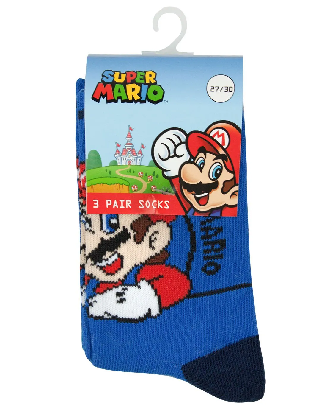 Super Mario Boys Assorted 6 Pack Multi-coloured Sock Set