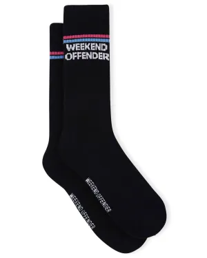 Twin Stripe Sports Socks Black (3 PAIR PACK)