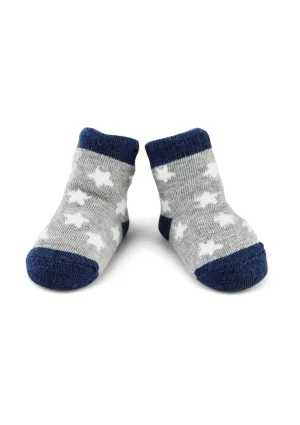 White Chenille Star Baby Socks